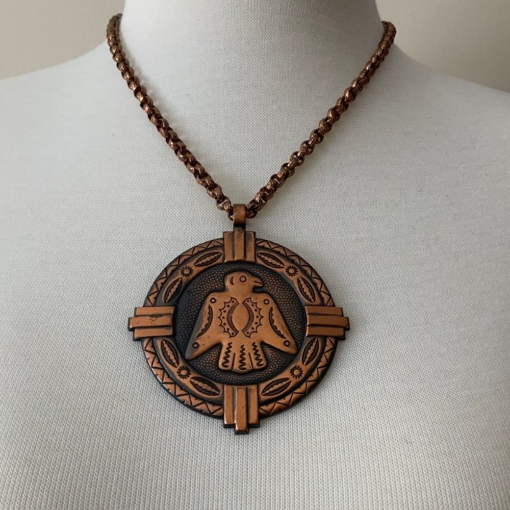 VTG Native American Inspired Thunderbird Necklace